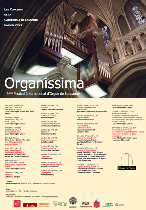 Les concerts de la Cathédrale de Lausanne_Saison 2022